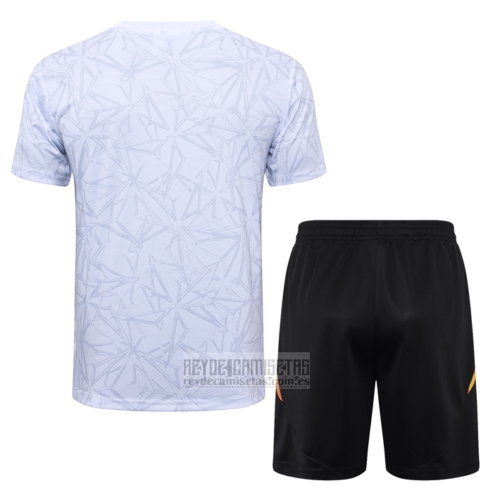 Chandal del Real Madrid Manga Corta 2024-2025 Blanco - Pantalon Corto